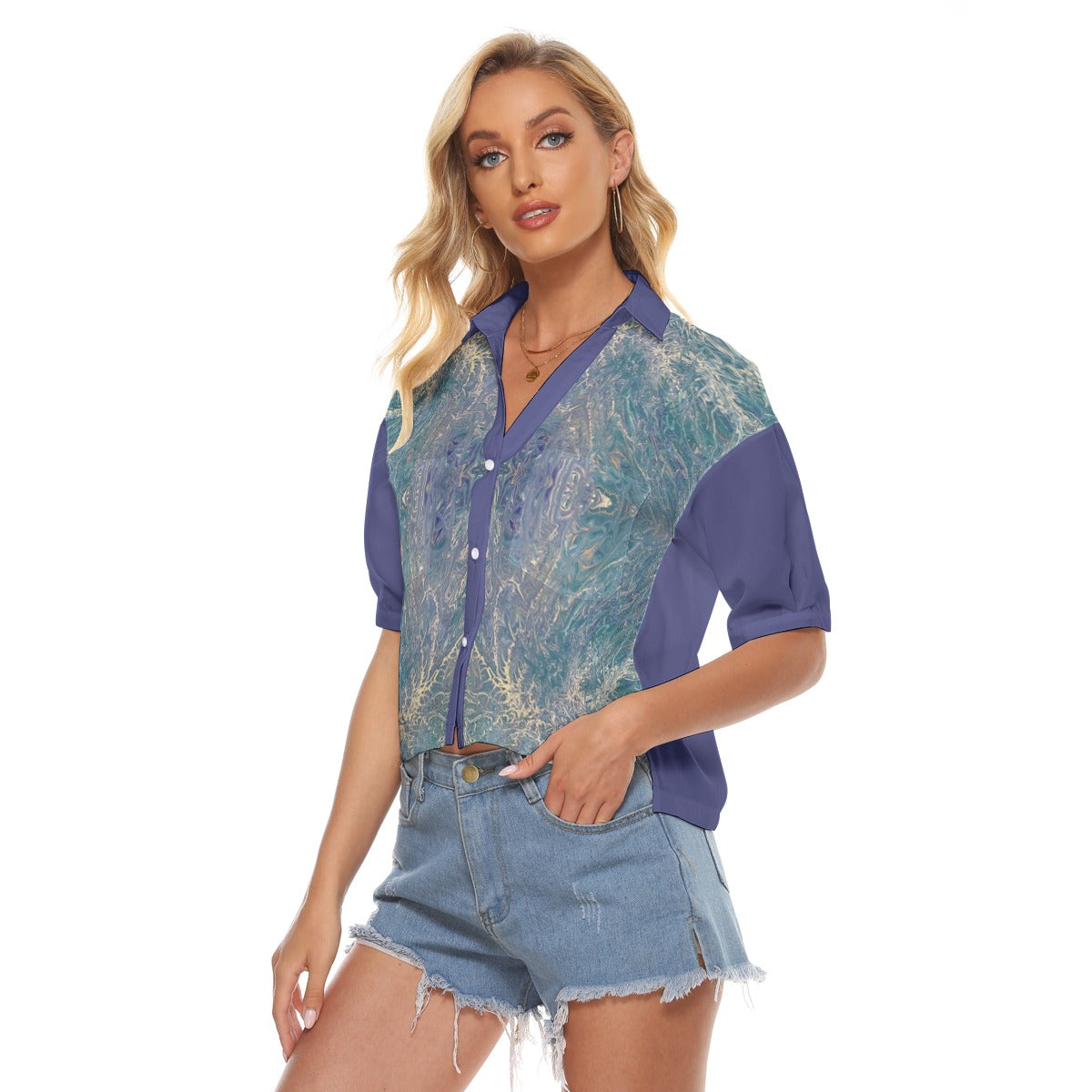 All-Over Print Women's V-neck Shirts