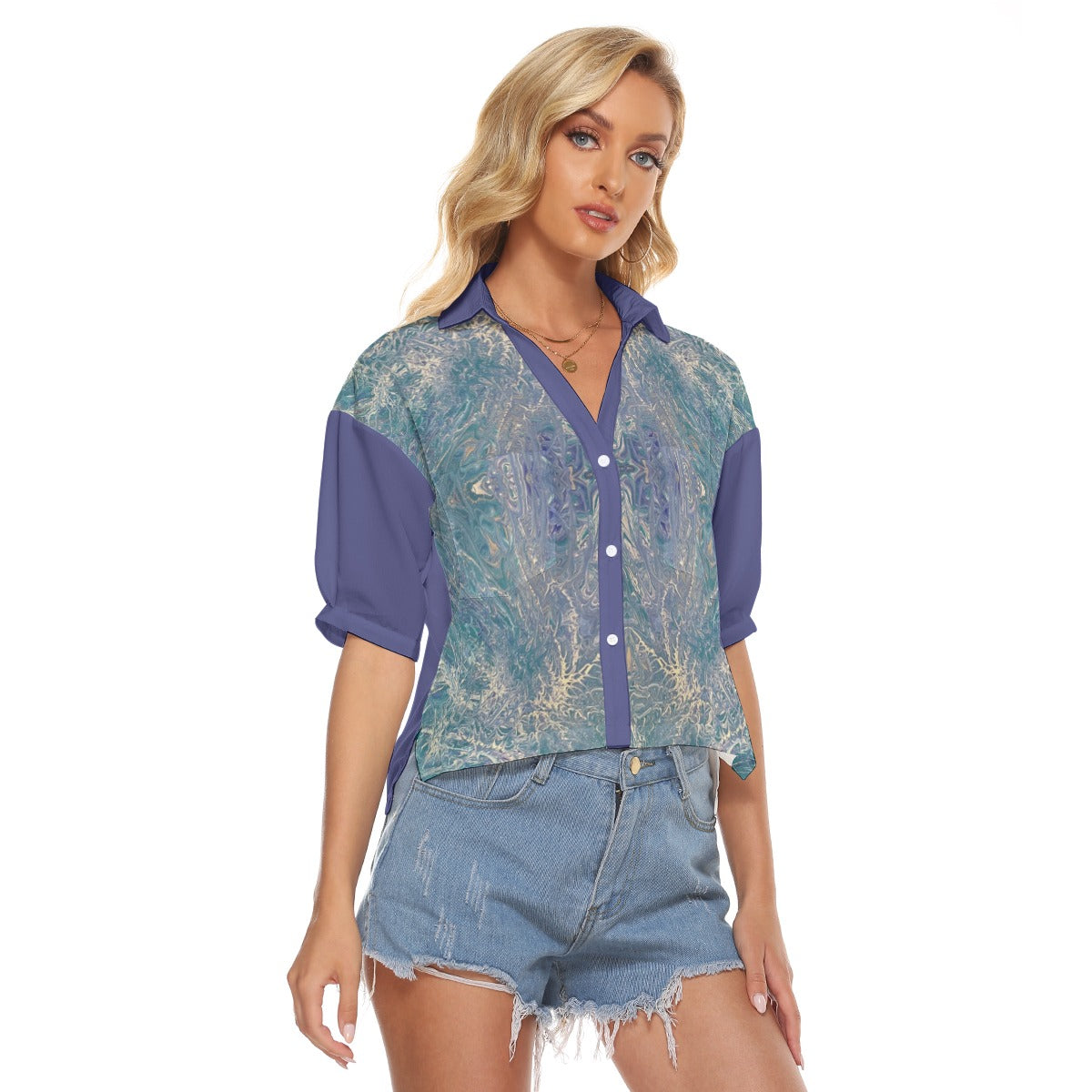 All-Over Print Women's V-neck Shirts